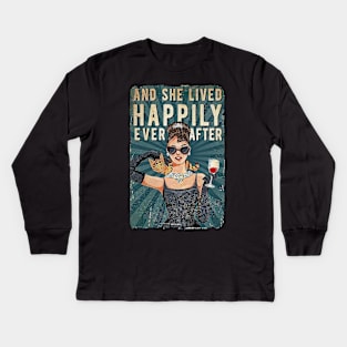 And She Lived Happily Ever After Cats love Kids Long Sleeve T-Shirt